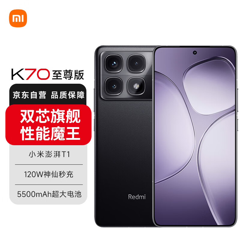 小米（MI）Redmi 红米 K70至尊版 5G手机 天玑9300+处理器 1.5k旗舰直屏 12GB+256GB 墨羽黑 小米红米 2586元