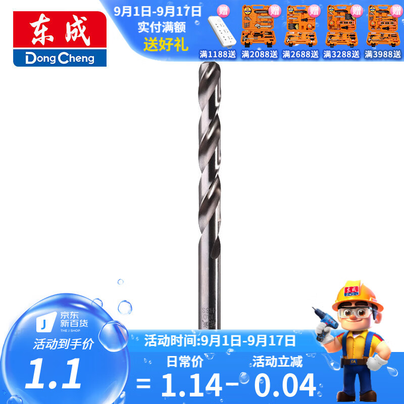 Dongcheng 东成 电动工具附件 高速钢直柄麻花钻头 2.2mm 1.09元