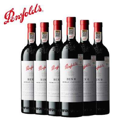 京东百亿补贴：Penfolds 奔富 BIN8 设拉子 赤霞珠葡萄酒 750ml*6支 整箱装 1088.01元 包邮