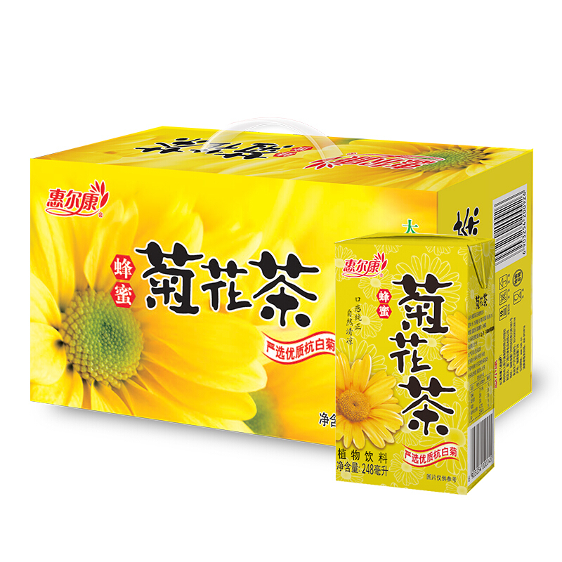 惠尔康 菊花茶饮料 蜂蜜味 248ml*24盒 27.84元