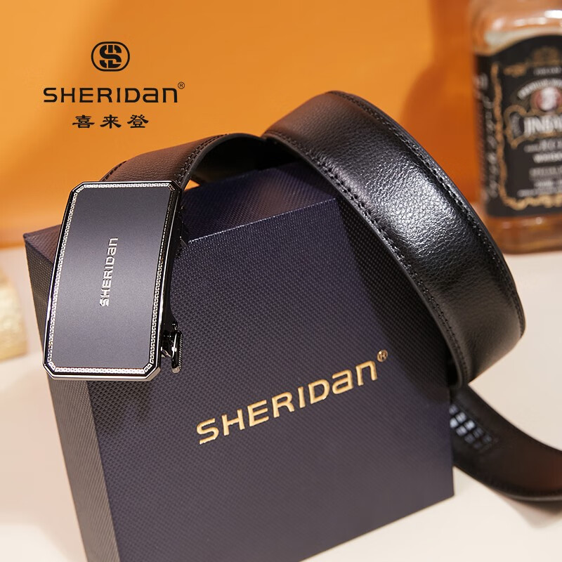 SHERIDAN 喜来登 男士牛皮自动扣腰带 SH521565S 券后49元