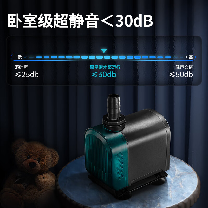 鱼缸水泵的颜值担当：彻朗黑星8W超静音 600L/h 37.91元