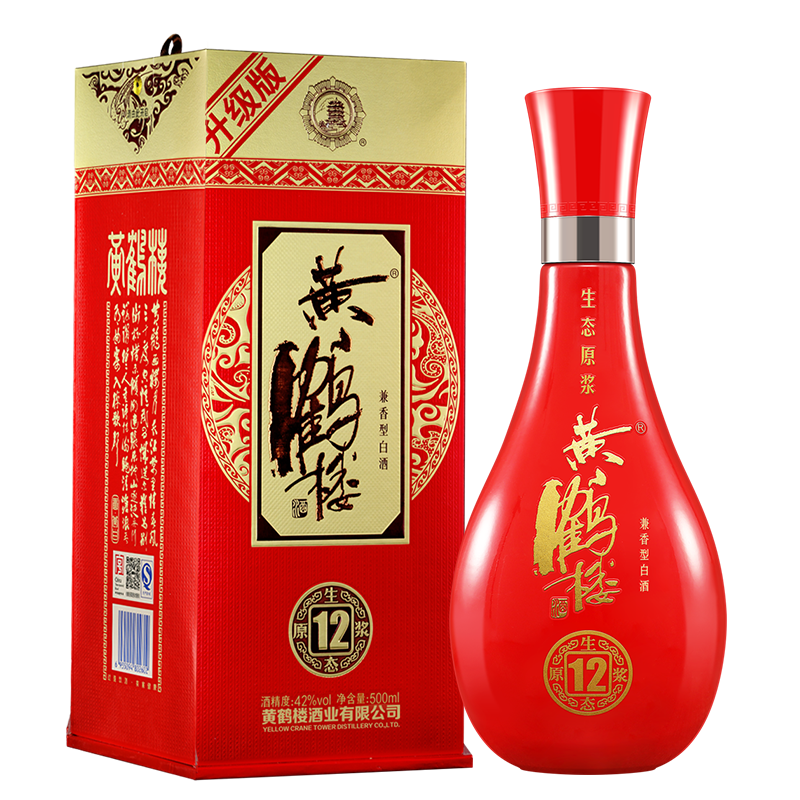 Plus会员：概率券：黄鹤楼酒 生态原浆12 42度 500ml 单瓶装 69元