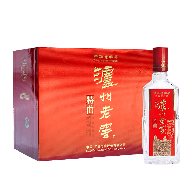 PLUS会员:泸州老窖 特曲三两三 浓香型白酒 52度165ml*6瓶 整箱礼盒装 (自饮送礼) 473.71元（需领券）