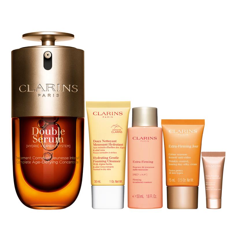 PLUS会员：CLARINS 娇韵诗 全新第九代 黄金双萃精华30ml（赠 舒柔洁面乳30ml+弹簧水50ml+弹簧日霜15ml+5ml） 589.42元包邮（需凑单）