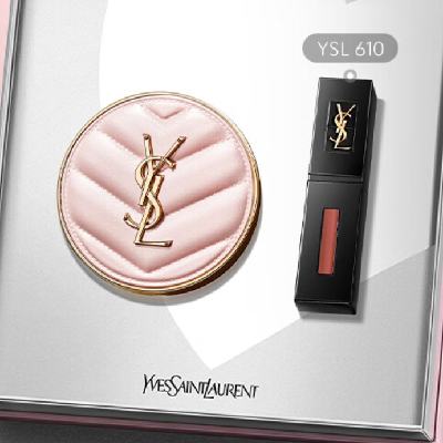 PLUS会员、需凑单：YSL 圣罗兰 口红气垫礼盒 B10+610 5.5ml 832.04元包邮（凑单品312.96元，需用券）