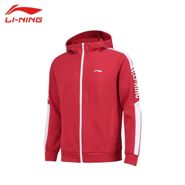 PLUS會員、概率券：LI-NING 李寧 開衫衛(wèi)衣 公牛紅 49.5元包郵