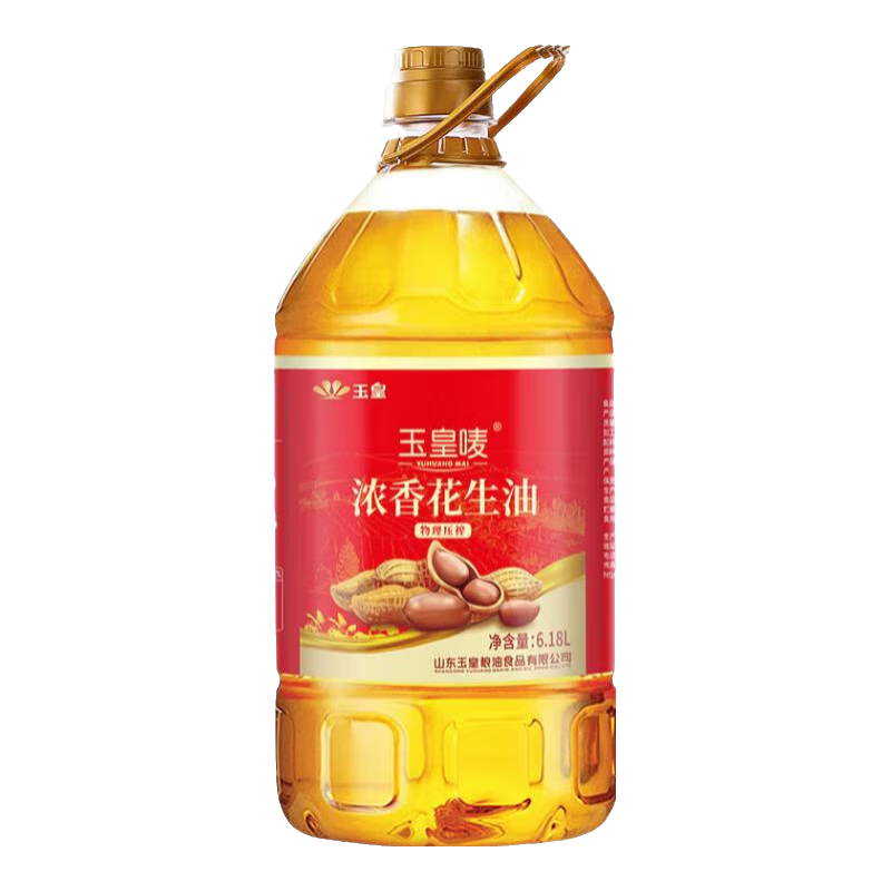 plus会员：玉皇 食用油 浓香压榨一级花生油6.18L（家庭实惠装） 中华 89元