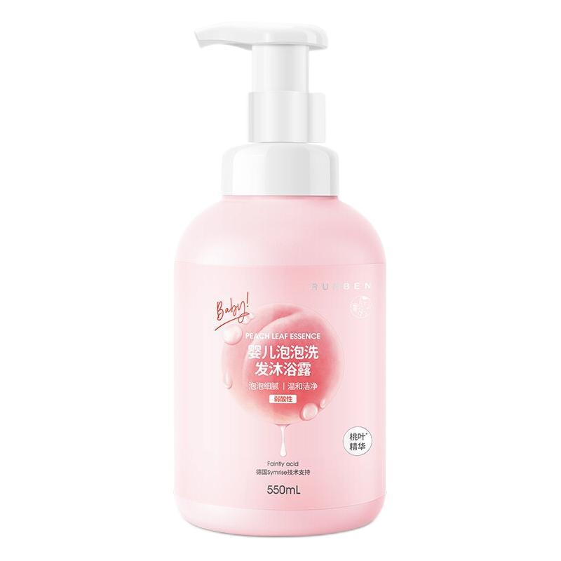 RUNBEN 润本 桃叶精华系列 婴儿泡泡洗发沐浴露 550ml 券后19.9元