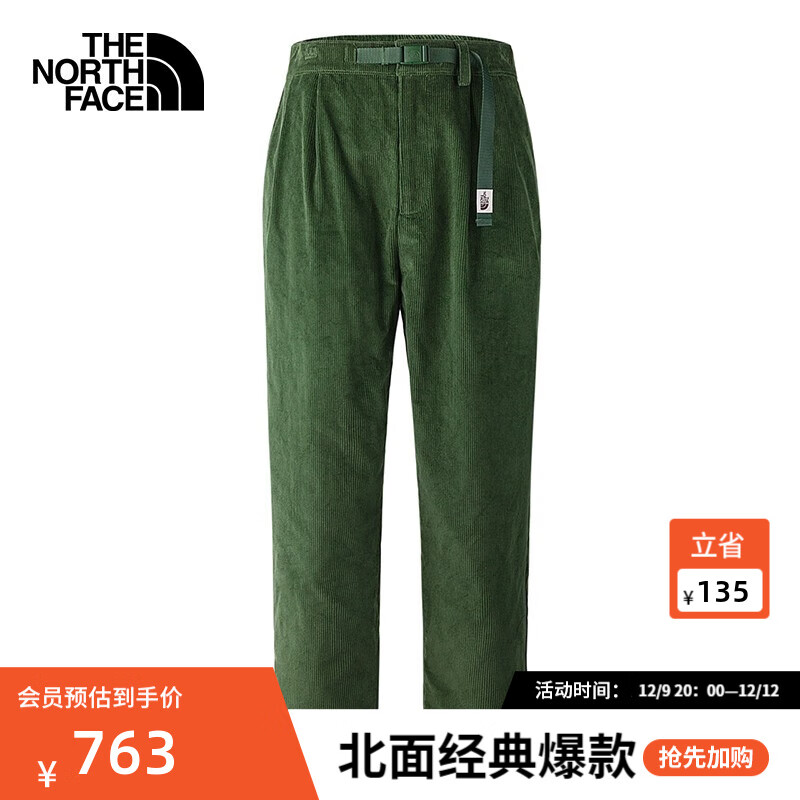 THE NORTH FACE 北面 休閑褲男戶外舒適燈芯絨長褲81SG 綠色/I0P 3 315.81元