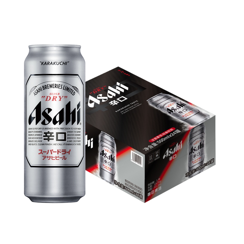 Asahi 朝日啤酒 超爽500ml*24听装 国产啤酒 整箱 曼城限定版 500mL 24罐 券后151.01元