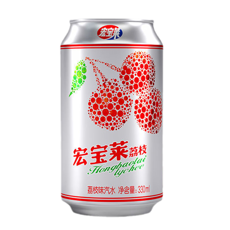 Plus会员、需首购：宏宝莱 荔枝味汽水经典碳酸饮料330ml*6罐 东北老汽水怀旧果味饮品 10.77元包邮