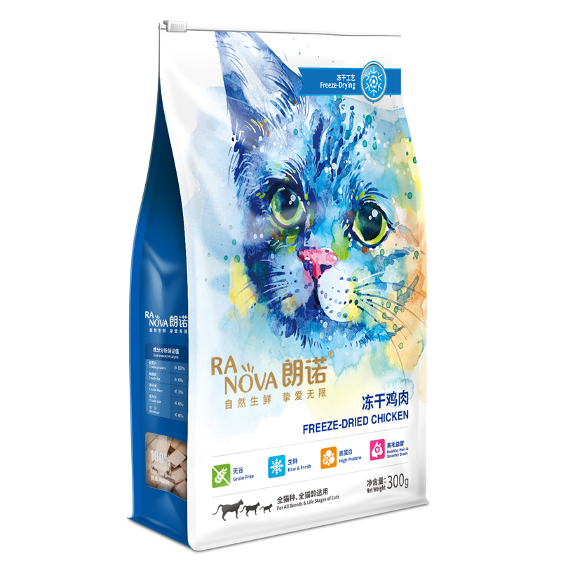 京东PLUS：RANOVA 朗诺 冻干挚爱系列 猫零食 冻干鸡肉 300g 52.5元包邮（需凑单，双重优惠）