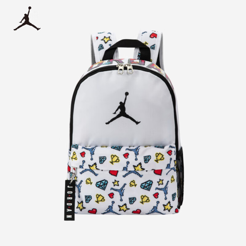 NIKE 耐克 Jordan耐克（NIKE）Jordan兒童書包男女童雙肩包學(xué)生背包 純白色 2T/4T 券后95元