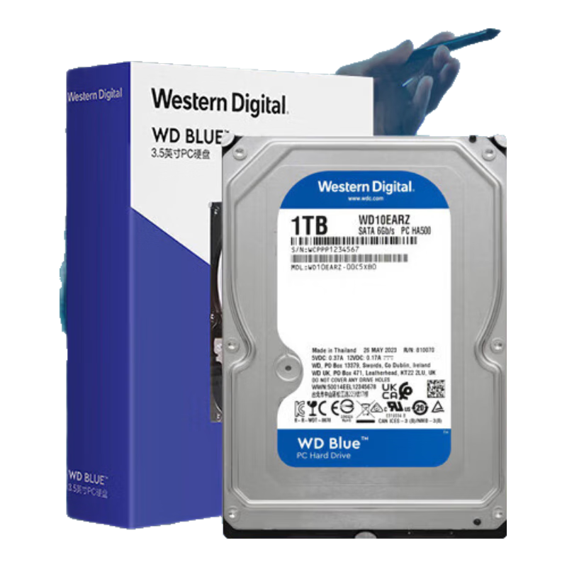 plus会员：西部数据 台式机机械硬盘 WD Blue 西数蓝盘 1TB CMR垂直 5400转 64MB SATA (WD10EARZ) 377.11元