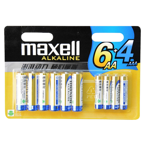 maxell 麦克赛尔 LR6 5号碱性电池 1.5V 6粒+LR03 7号碱性电池 1.5V 4粒 15.12元