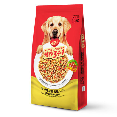 KitchenFlavor 开饭乐 狗粮 营养3+1鳕鱼片牛排味 10kg 券后145.05元