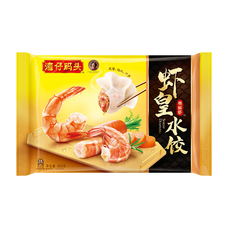 湾仔码头 虾皇水饺 400g 24只 *4件 75.72元包邮（需凑单，合18.93元/件）