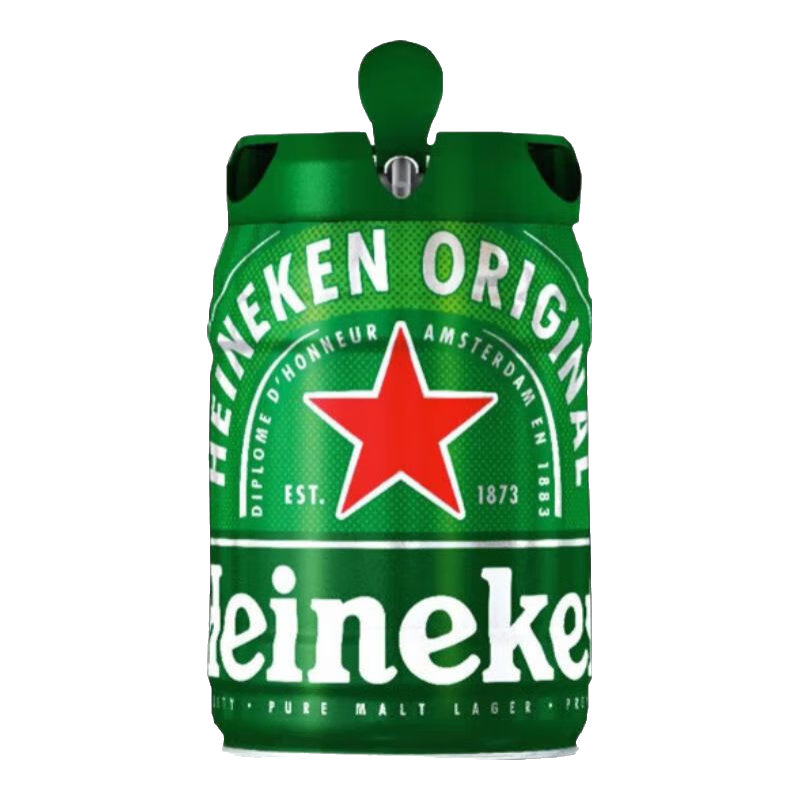 PLUS会员、需首购：Heineken 喜力 铁金刚 啤酒 5L*1桶 107.31元包邮（双重优惠）