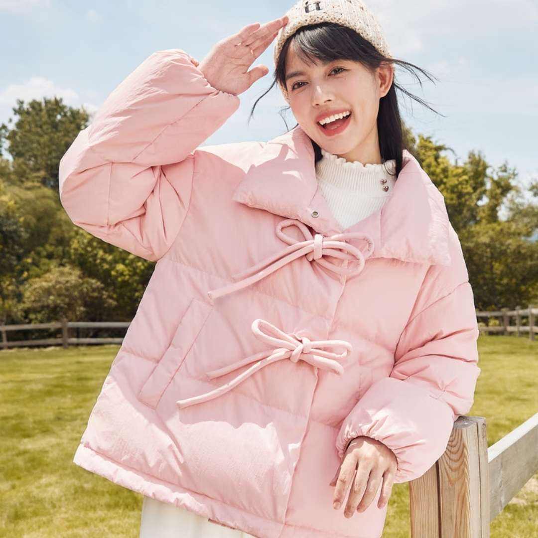 PLUS：森马（Semir）女款羽绒服 立领蝴蝶结 粉红60005 +凑单品 105.17元（需凑单）