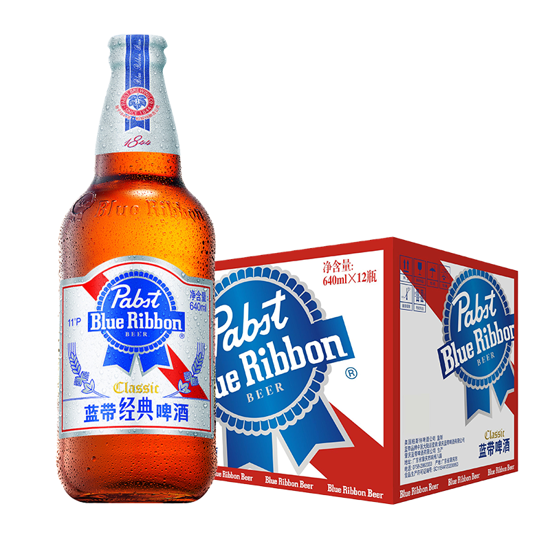 京东百亿补贴：Blue Ribbon 蓝带 经典 11° 啤酒 640ml*12瓶 整箱装 57.42元 包邮