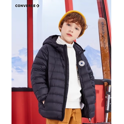 CONVERSE 匡威 儿童连帽羽绒服 正黑色 券后169元