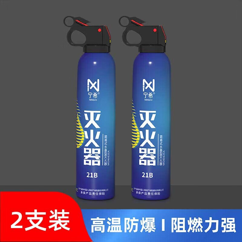 carblun 车佰伦 宁希车载灭火器车用水基私家车小型便携轿车内家用商铺用消防用品 21B大容量环保水基-2瓶装 89.8元