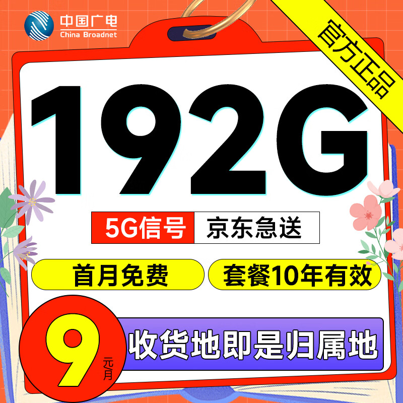 祥龙卡 半年9元月租（192G流量+本地归属+可开副卡）赠20元E卡 1元