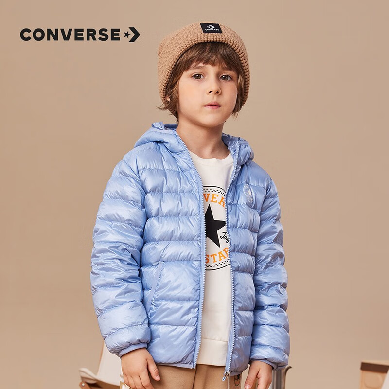 CONVERSE 匡威 男童连帽羽绒服 布雷蓝 券后74.23元