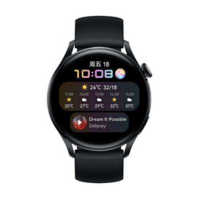 PLUS：HUAWEI 华为 WATCH 3 活力款 eSIM智能手表 46.2mm 黑色不锈钢表壳 黑色橡胶表带（GPS、血氧） 1391.51元 （需用券）