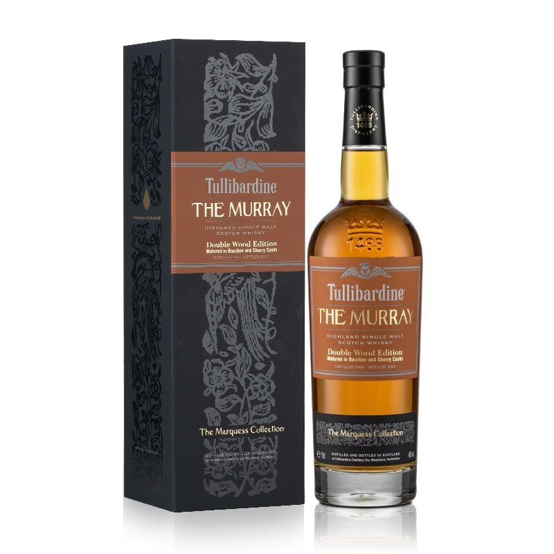 TULLIBARDINE 图里巴丁 Tullibardine 穆雷精选双桶 高地15年单一麦芽威士忌700ml 苏格兰进口洋酒 券后615.35元