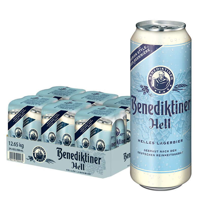 Benediktiner 百帝王 拉格啤酒 500ml*24听 券后157元