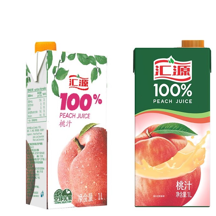 汇源 果汁饮料 100%桃汁1L*5盒 券后46.25元