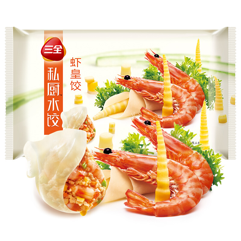 三全 私厨 虾皇饺 600g 14.45元（需买2件，需用券）