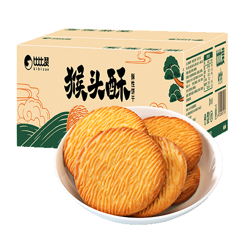 plus会员、需首购:比比赞（BIBIZAN）猴头酥饼干1000g整箱 7.9元