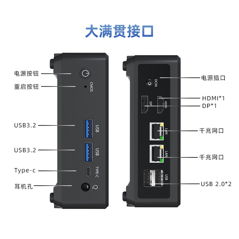 天虹TexHoo KN10 迷你主机 英特尔12代N100商用办公NUC软路由mini台式小电脑 567.58元