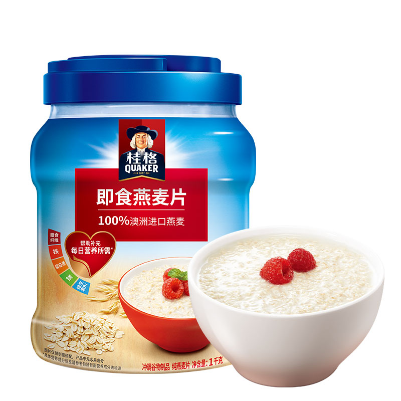 QUAKER 桂格 即食燕麦片 1kg 罐装 20.9元