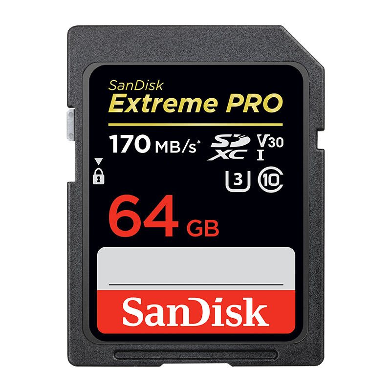 SanDisk 闪迪 Extreme PRO 至尊超极速系列 SD存储卡 64GB（UHS-I、V30、U3） 125元