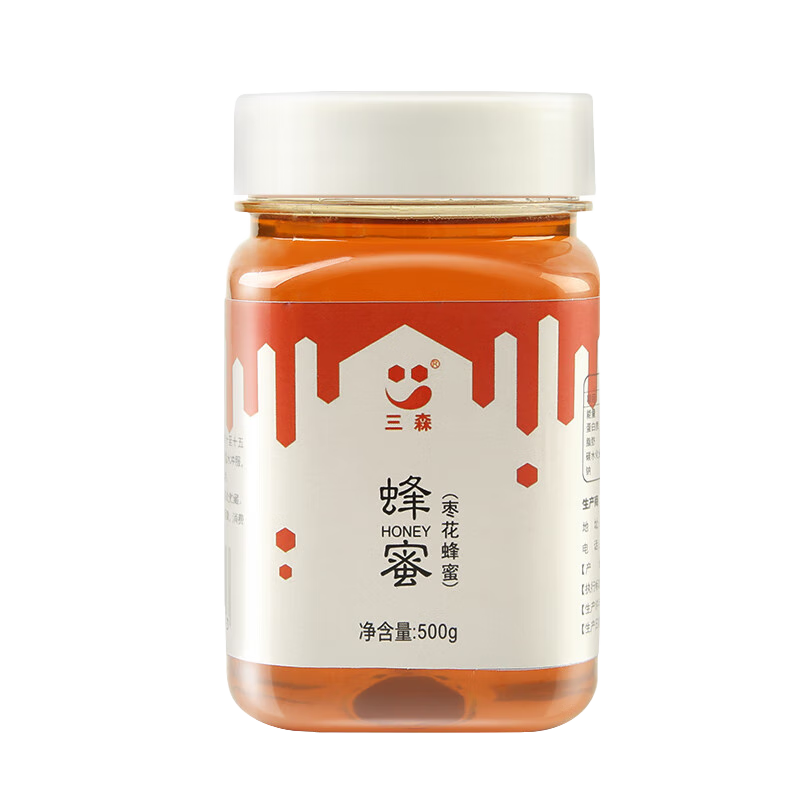 三森 枣花蜂蜜 自然成熟原蜜农家自产蜂蜜冲饮瓶装 500g 9.9元（需试用）