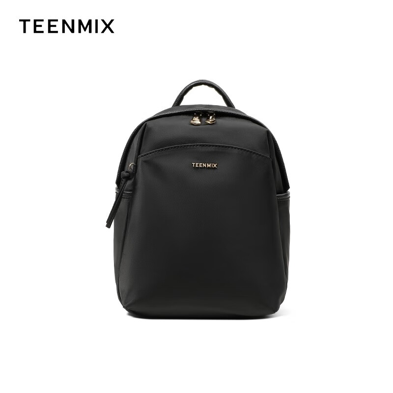 TEENMIX 天美意 双肩包高级尼龙背包大容量黑色 券后229元