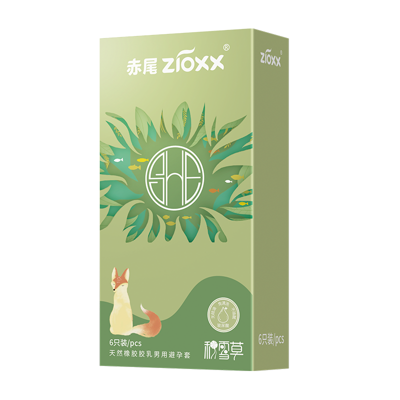 zioxx 赤尾 玻尿酸安全套 SHE积雪草 6只 券后49元