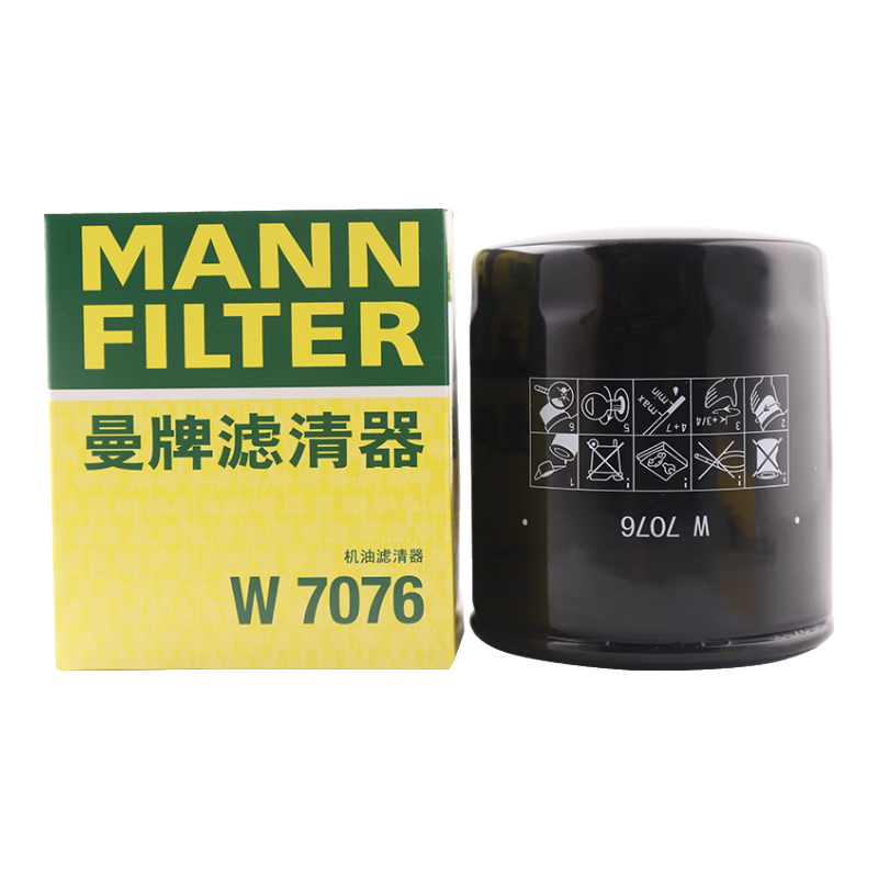 曼牌（MANNFILTER）机油滤清器机滤机油滤芯W7076新GL8君越CT4CT5XT4XT5威朗昂科威S ￥31.76