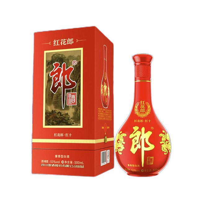 LANGJIU 郎酒 红花郎 红10 第四代 53%vol 酱香型白酒 500ml 单瓶装 券后236元