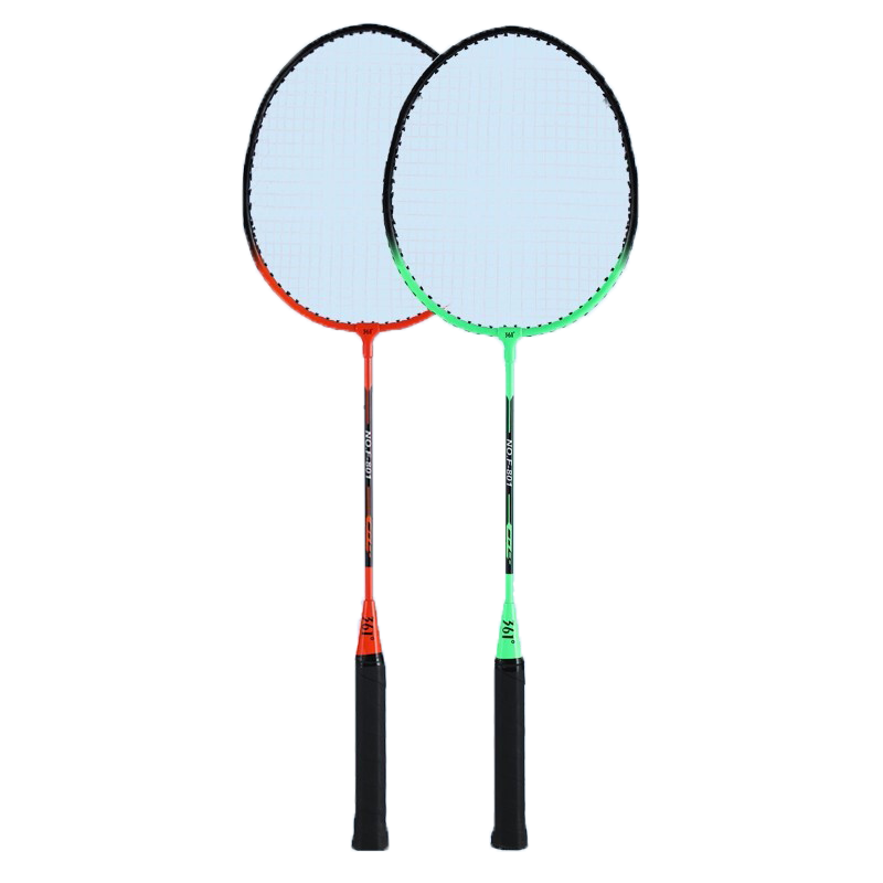 361° 羽毛球拍雙拍套裝超輕初學(xué)者羽毛拍子已穿線(xiàn)含羽毛球手膠HD 鐵合金雙拍【綠+橙】 ￥49.9