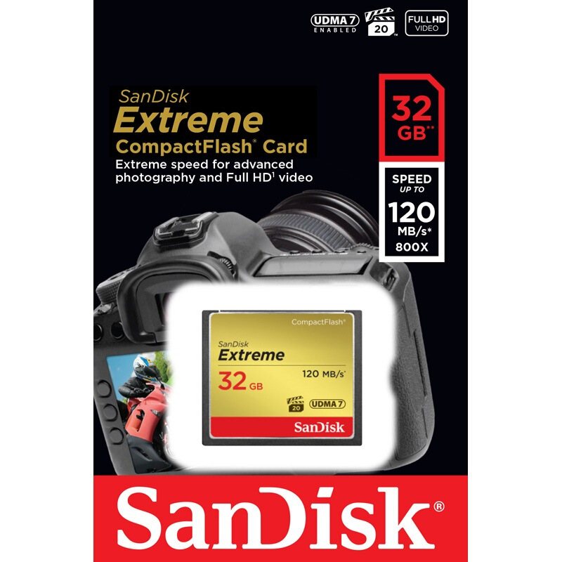 SanDisk 闪迪 至尊极速系列 Extreme CF存储卡 32GB（UHS-III） 229元