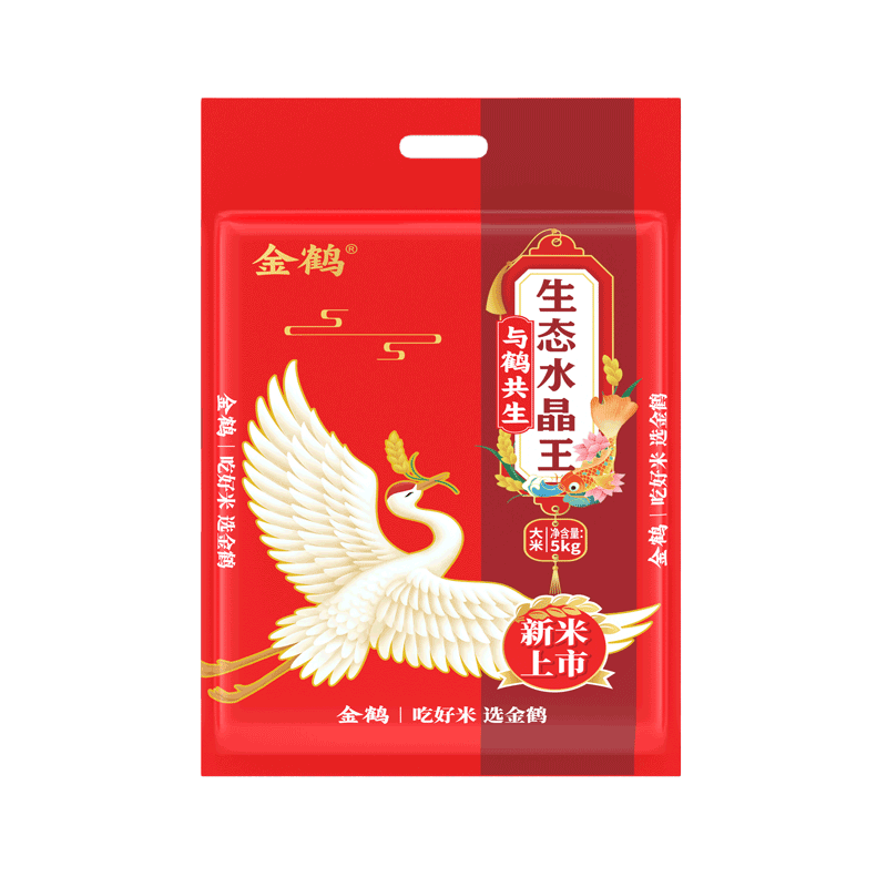 plus会员、概率券：金鹤 与鹤共生生态水晶王东北大米 10斤装 17.49元（折1.75元/斤）