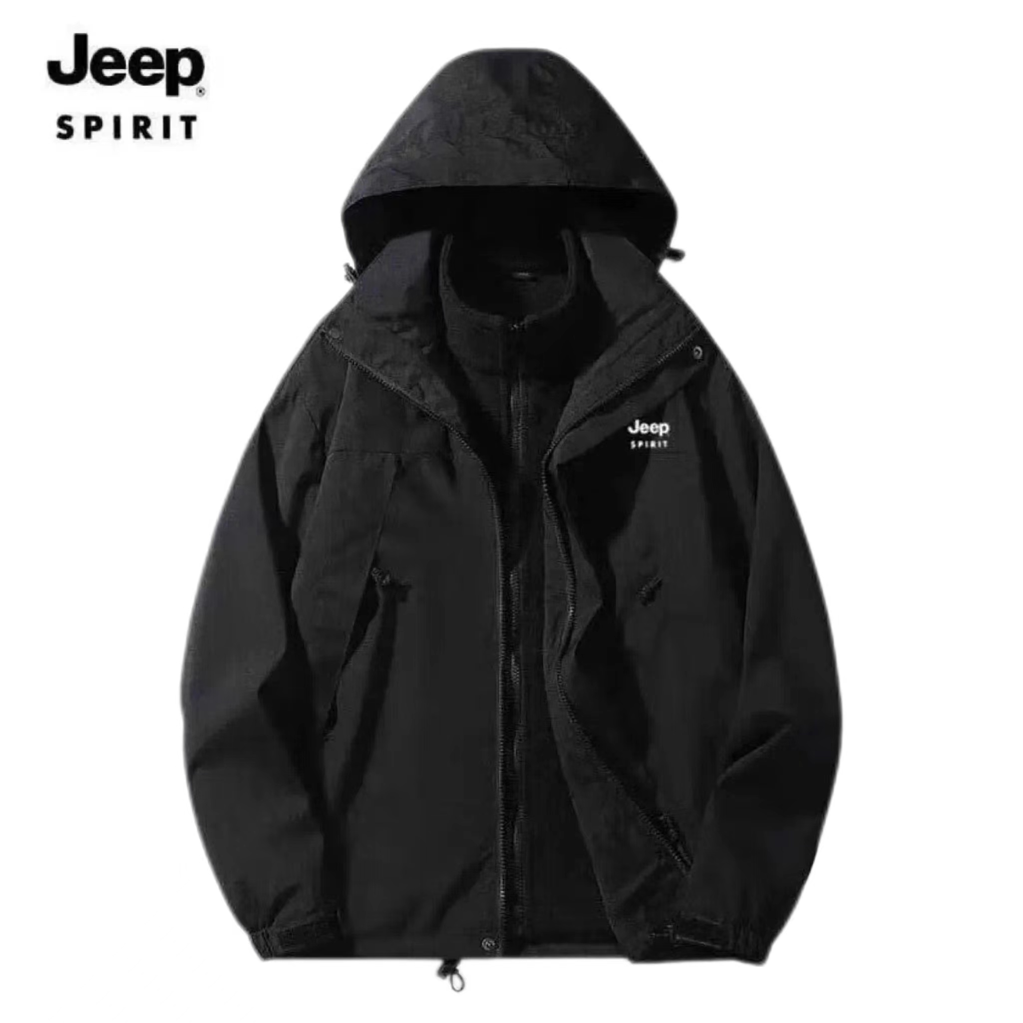 限移动端、京东百亿补贴：Jeep 吉普 冲锋衣夹三合一两件套防风衣棉服外套 168.16元