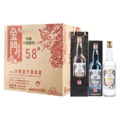 預(yù)售：金門高粱 白金龍 清香型白酒 58度600ml*12 瓶 老版整箱裝 1499元（定金10元可抵扣1210元）