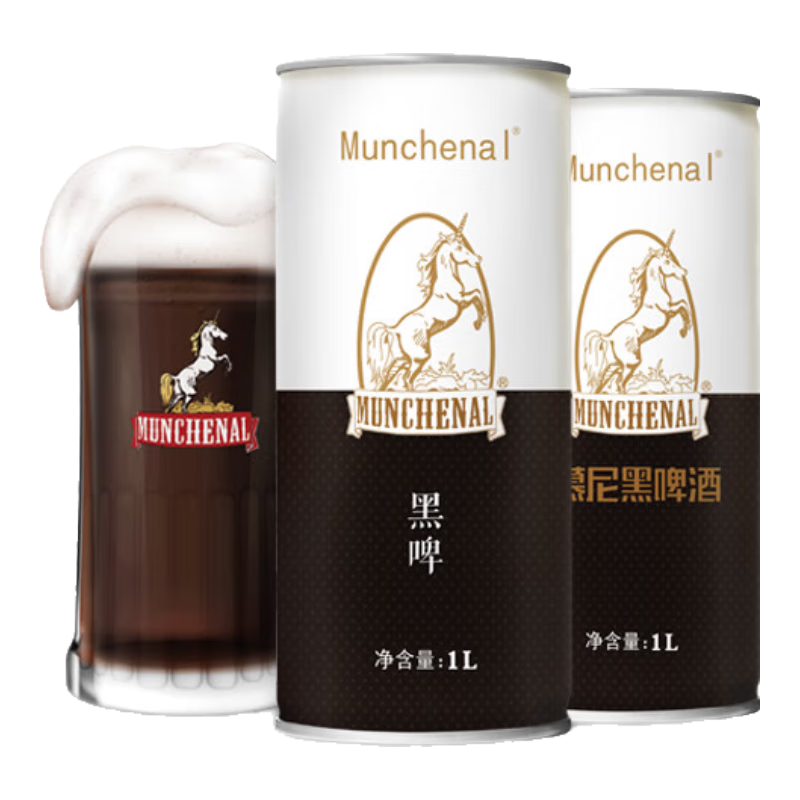 MUNCHENAL精酿黑啤1L 慕尼黑精酿啤酒 原浆啤酒 经典纯正 艾尔工艺 6.81元（需试用）