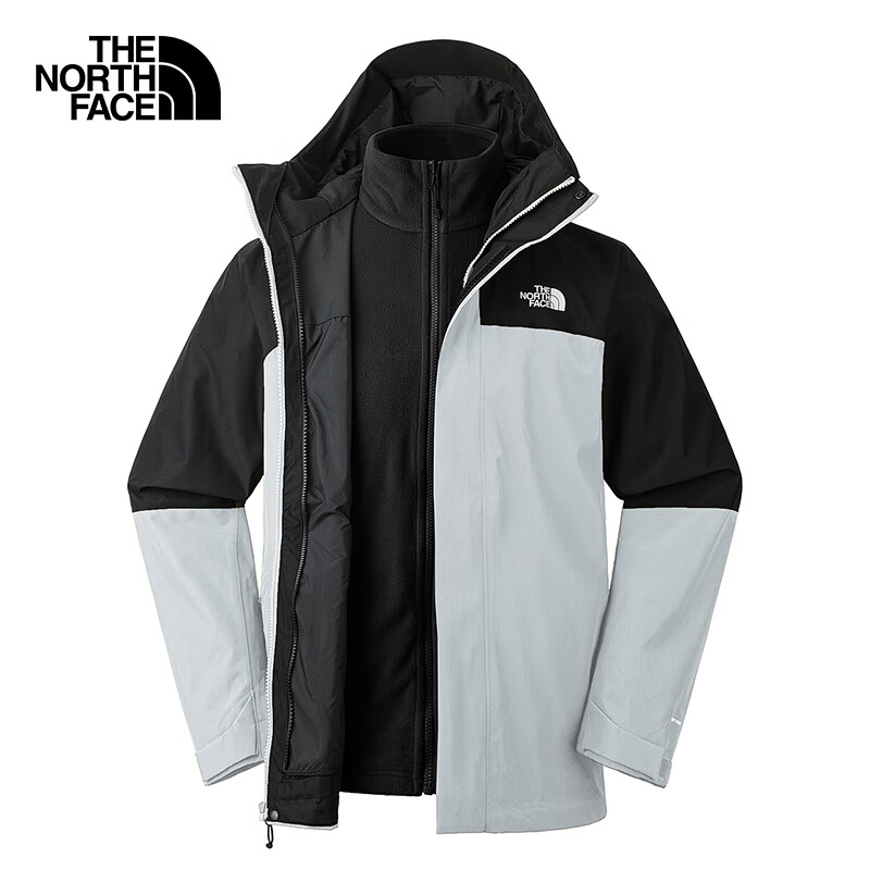 PLUS会员：The North Face 北面 冲锋衣男户外保暖抓绒内胆三合一冲锋外套 已失效 1384.1元包邮